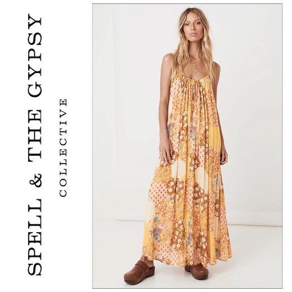 ✨SALE✨NWT Spell & The Gypsy Freda Strappy Maxi Dress Size Large - Picture 1 of 16